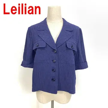 A5941 레리안 반팔 자켓 블라우스 안감 없음 파랑 네이비 보라색 7