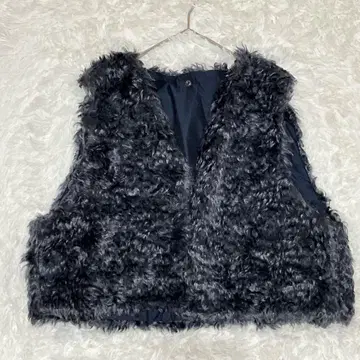 M398 [베스트] 슬리브리스 샤기 퍼프 겉옷 아우터 숏 기장