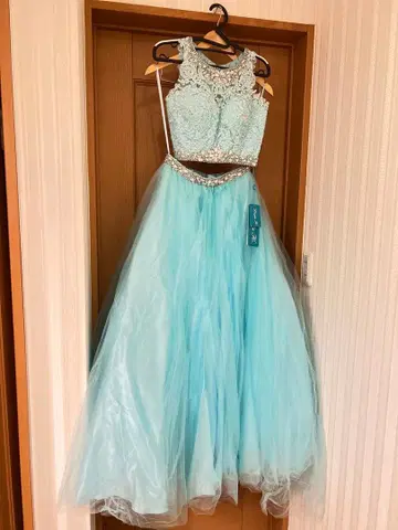 택 포함 미사용 새상품 컬러 드레스 결혼식 드레스 파티 드레스 스카이블루