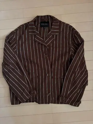 NIKO AND - 브라운 스트라이프 셔츠 L