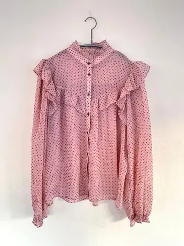 도트 시스루 프릴 셔츠 | vintage 구제 의류 레트로