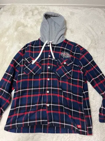Dickies 후드 부착 체크 플란넬 셔츠