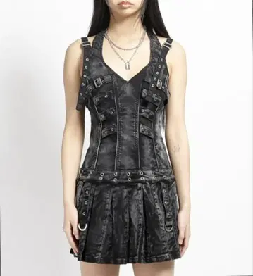 TRIPP NYC 피스 플리츠 드레스 블랙