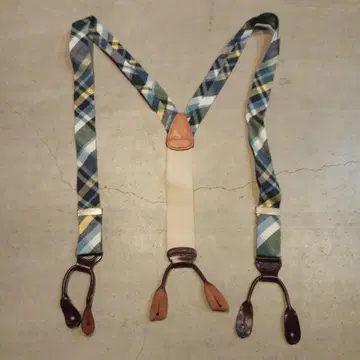 00s Brooks Brothers 체크 무늬 서스펜더