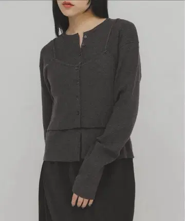 KBF 뷔스티에 세트 니트 차콜 그레이