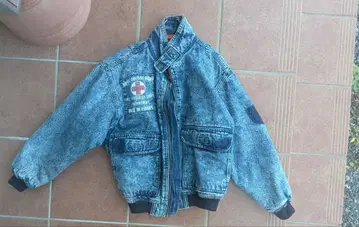 데님 스탠드 카라 자켓