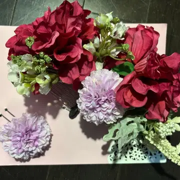 성인식용 화려한 조화 머리 장식