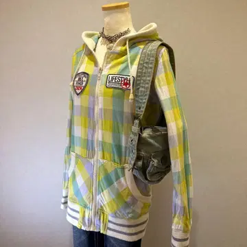00년대 아카이브 체크셔츠 파카 Y2K 헤이세이 여아