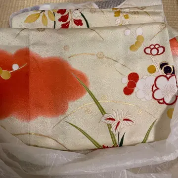 기모노와 다색 오비 세트 후리소데 성인식 앤티크 기모노