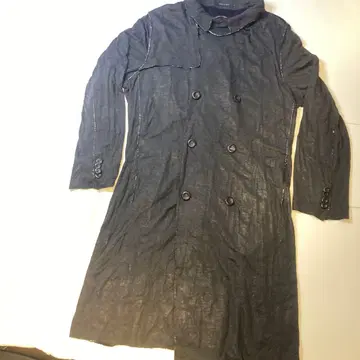 엠포리오 아르마니 다크 그레이 더블 브레스트 트렌치코트