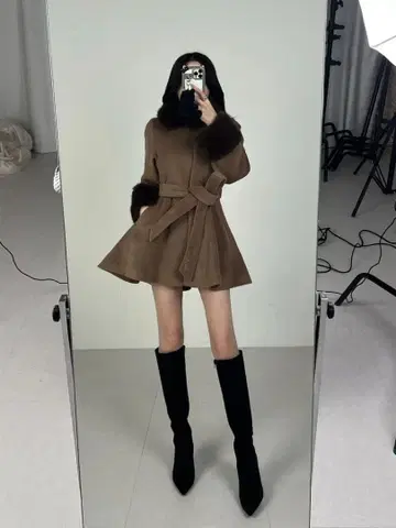 Darich 미사용 허리 벨트 멜톤 코트