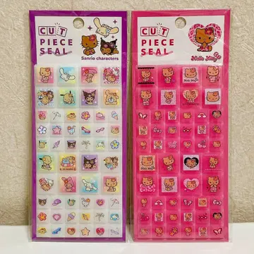 컷 피스 씰 산리오 일광화상 키티 모자 꽁지 드롭 씰 푸치 드롭