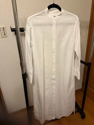 화이트 긴팔 셔츠 원피스