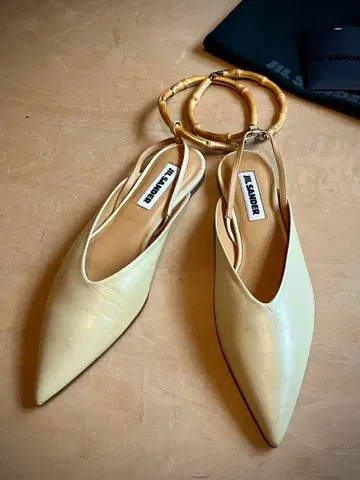 JIL SANDER 질 샌더 뱀부 플랫 뮬 여성용