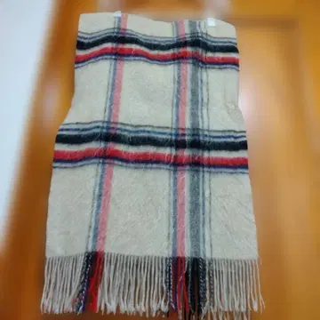 대형 스톨 울 모헤어 빈티지 레트로 체크
