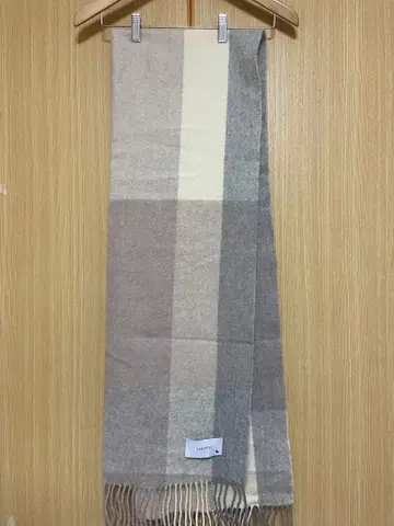 캐시미어 체크 무늬 머플러 베이지 계열