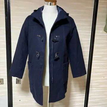 네이비 더플 코트 후드 부착 M(150)