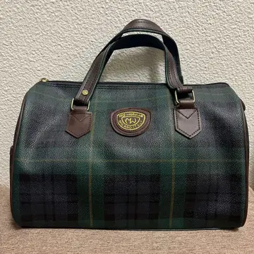 체크 무늬 핸드백 중형