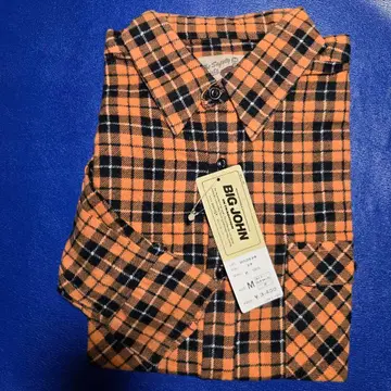 BIG JOHN 오렌지 블랙 플란넬 셔츠