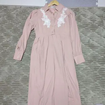 아림 미키 레이스 플리츠 원피스 핑크