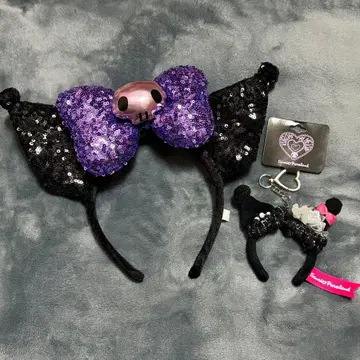 산리오 퓨로랜드 쿠로미 머리띠 스팽글 참