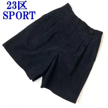 23구 SPORT 엠보싱 가공 턱인 하프 팬츠 블랙 64 C9309