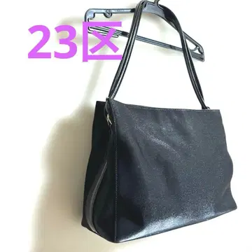 23구 핸드백 토트백 블랙 광택 더블 핸들