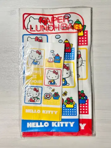 산리오 헬로키티 페이퍼 런치백 랩핑 종이 봉투 쇼와 레트로