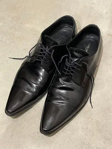 블랙 가죽 드레스 슈즈 포인트 토