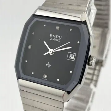 라도 다이아스타 데이트 스퀘어 남성용 손목시계 블랙 다이얼 미확인 작동