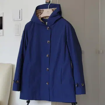 L.L.Bean 안쪽 체크 후드 부착 코트 아우터 블루 M