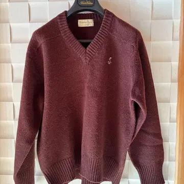 Weather cock 제 울 100% 짙은 갈색 스웨터