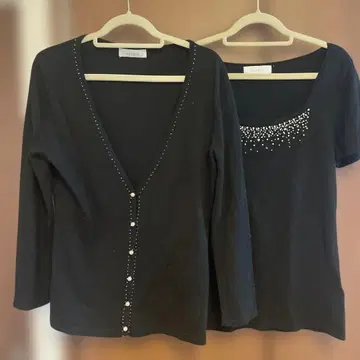 온워드 카시야마 anySiS 블랙 비즈 장식 니트 앙상블