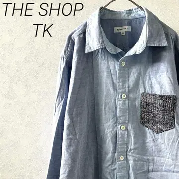 THE SHOP TK 셔츠 긴팔 가슴 포켓 심플 코튼 빅