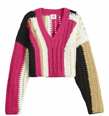 H&M Studio Crochet Sweater 스트라이프 니트