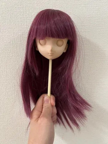 인형 9인치 가발 자홍색