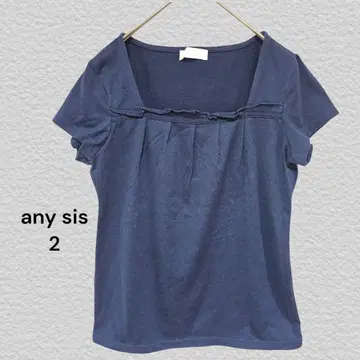 애니시스 any sis 온워드 티셔츠 사이즈 2 네이비 목 부분