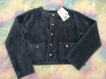 VIS 접결 미니 페더 니트 자켓 가디건