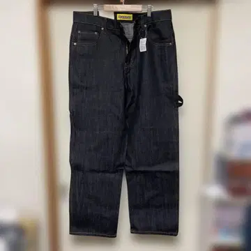 미사용 새상품 빔즈 NEOBLUE 다크 데님 와이드 카고 팬츠 34인치