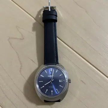 CITIZEN 자동 와인딩 손목시계 블루 아사히 신문사