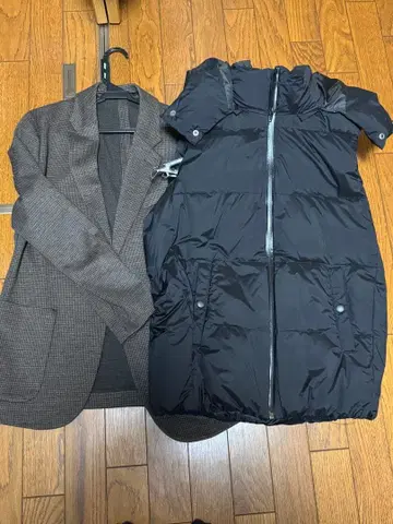 backnumber 민소매 후드 다운 자켓 유니클로 브라운 자켓