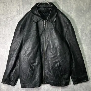 3M Thinsulate 라이너 포함 천연 가죽 블랙 루즈핏 가죽 자켓