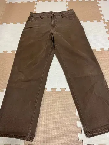 Dickies 브라운 워크 팬츠 사이드 포켓 포함