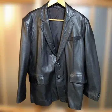 블랙 가죽 블레이저 천연 가죽 남성용 사이즈 L 중고품 새상품급