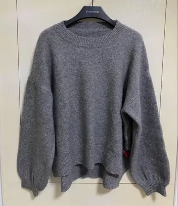 오버 사이즈 그레이 스웨터 벌룬 슬리브