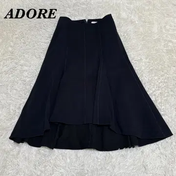 [ 새상품급 ] ADORE 앵클 기장 분또 소재 롱 스커트 38 네이비