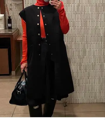 새상품급 BACCA 바카 더블 크로스 헤비 멜톤 미들 베스트 네이비