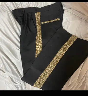 towncraft 레오파드 무늬 악센트 블랙 슬랙스