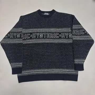 HYSTERIC 로고 니트 스웨터 XL 블랙
