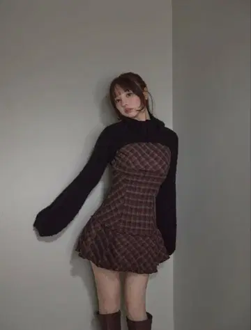 ANDMARY Lulu 체크 세트 미니 드레스